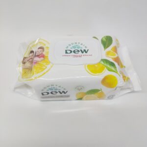 Салфетки влажные с клапаном "DEW" (120 Штук) (Лимон)