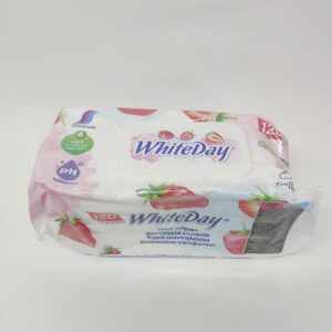Салфетки влажные "White Day" 17х27 (120 Штук) (Клубника) [Турция]