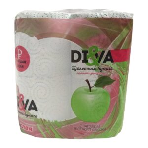 Туалетная бумага  2 слойная "DI&VA" с запахом яблока