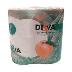 Туалетная бумага  2 слойная "DI&VA" (15м) (4 рулона) с запахом персика